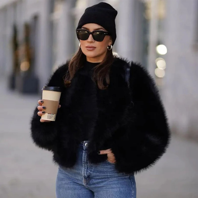 Fur Coat Short Tokas Fur Casual Women&